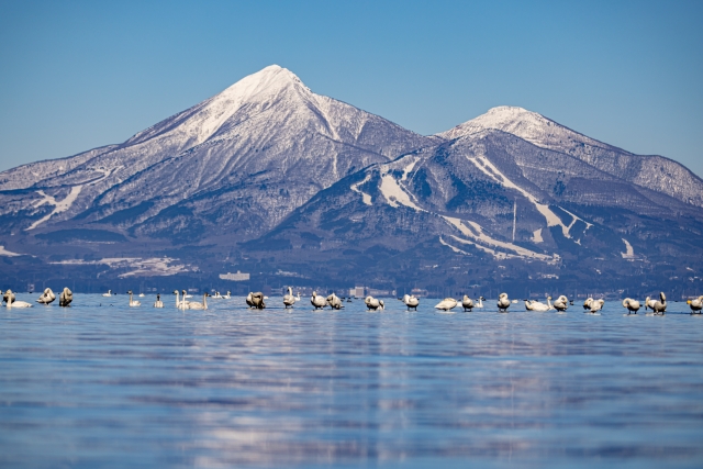 猪苗代湖と磐梯山